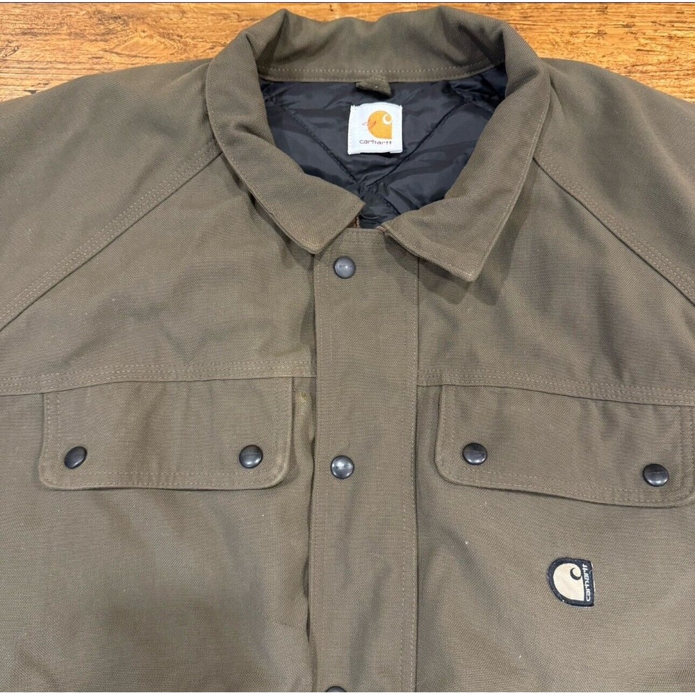 Vintage Carhartt J70 Brown Quilted Lined Canvas Bomber Jacket‎ Coat Men's XL/2XL